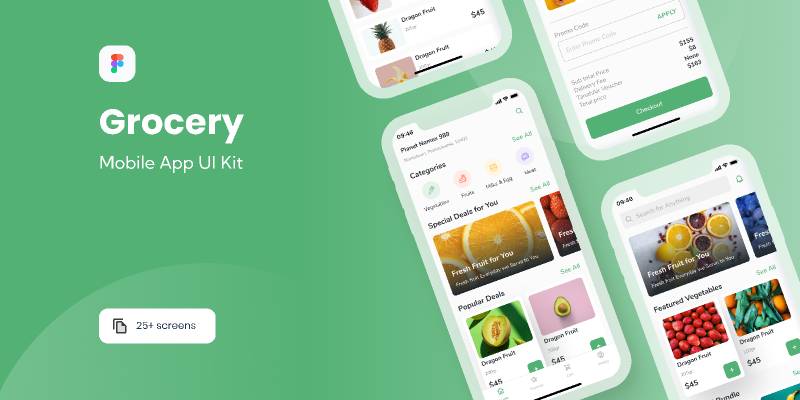 Figma Grocery E-commerce Mobile UI Kit