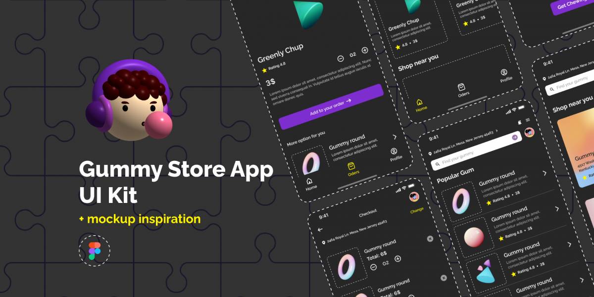 Figma Gummy Store IOS App UI Kit