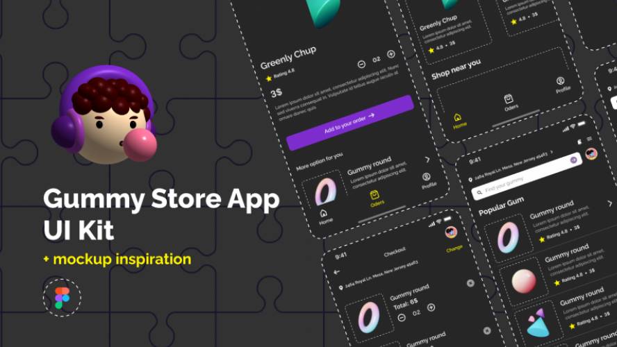 Figma Gummy Store IOS App UI Kit