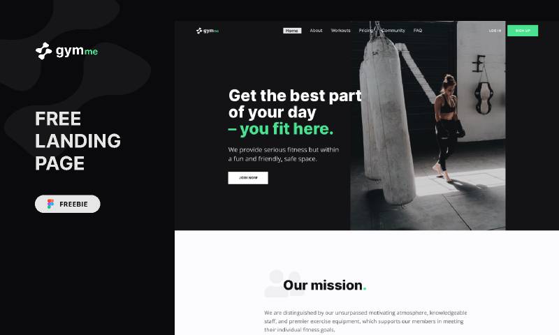 Figma Gymme Freebie Landing Page