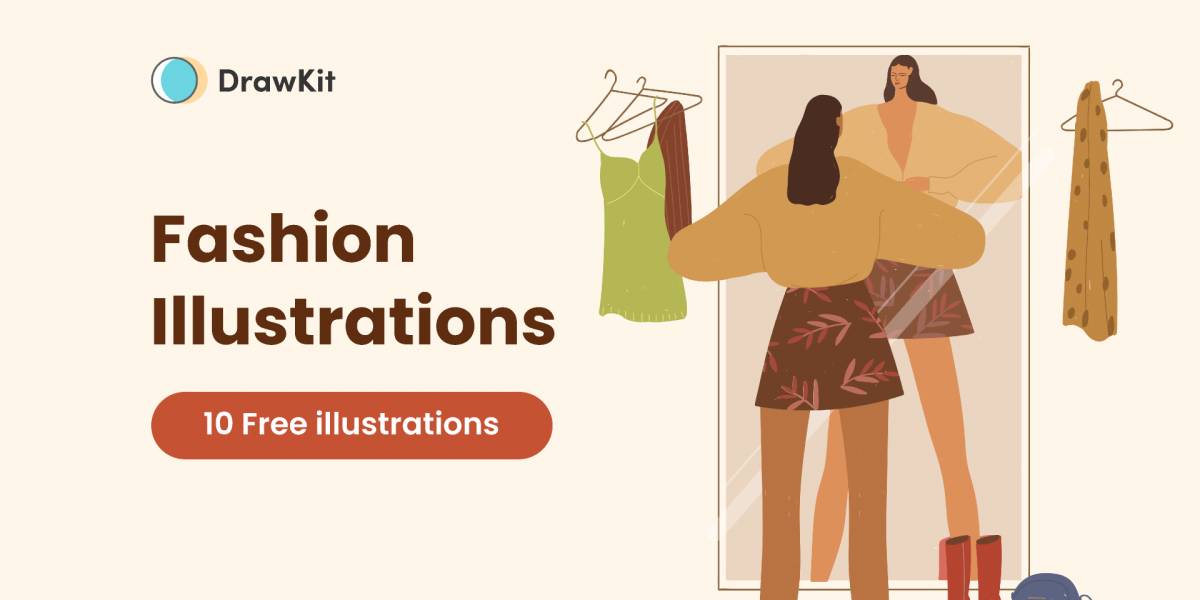 Figma Hand-drawn Fashion Illustrations - DrawKit