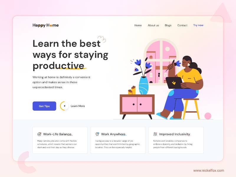 Figma Happy Home (WFH) Landing Page