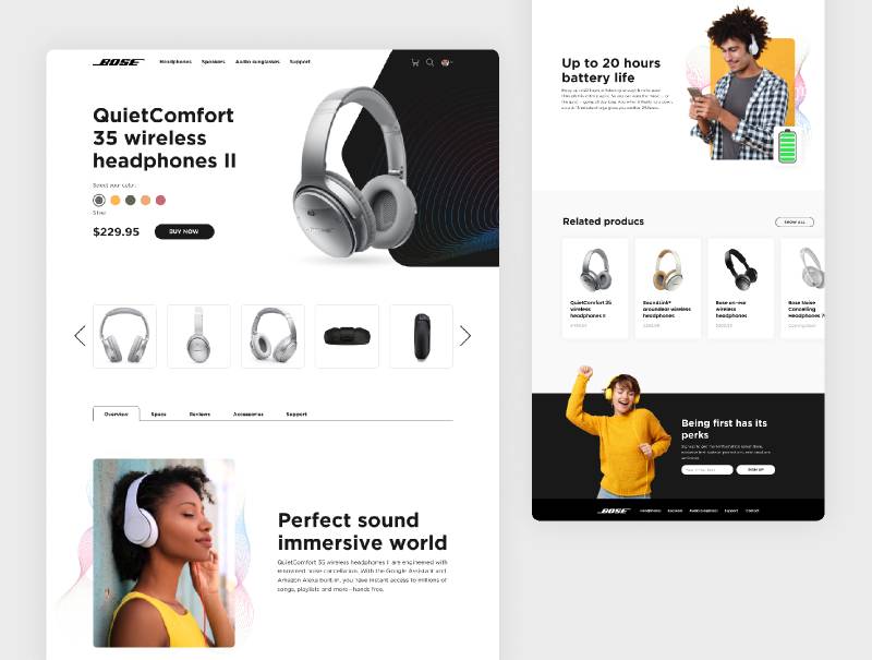 Figma Headphones website and mobile app