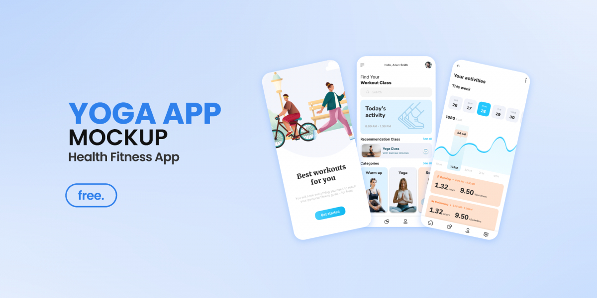 Figma Health Fitness Workout App (FREEBIE - Prototype)