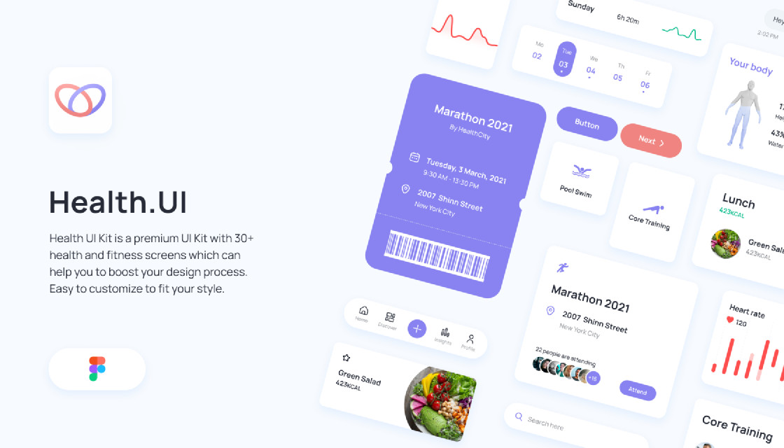 Figma Health UI Kit - Product Preview
