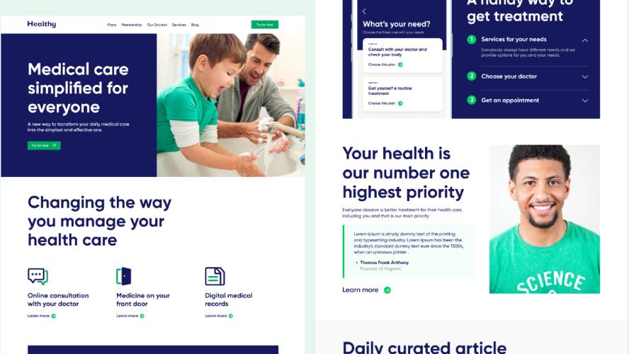 Figma Healthy Landing Page Concept