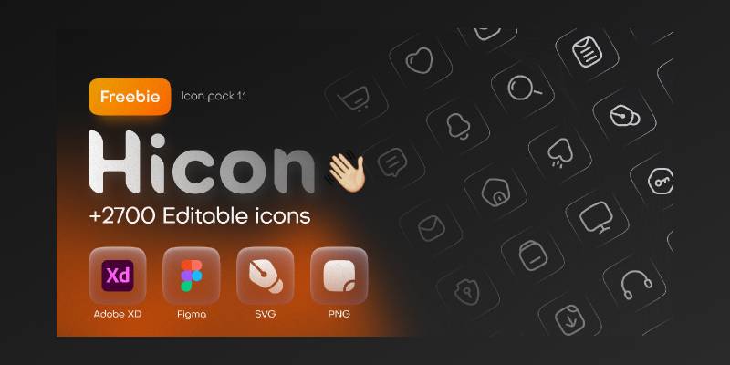 Figma Hicon Free icon pack (2700+ icons)