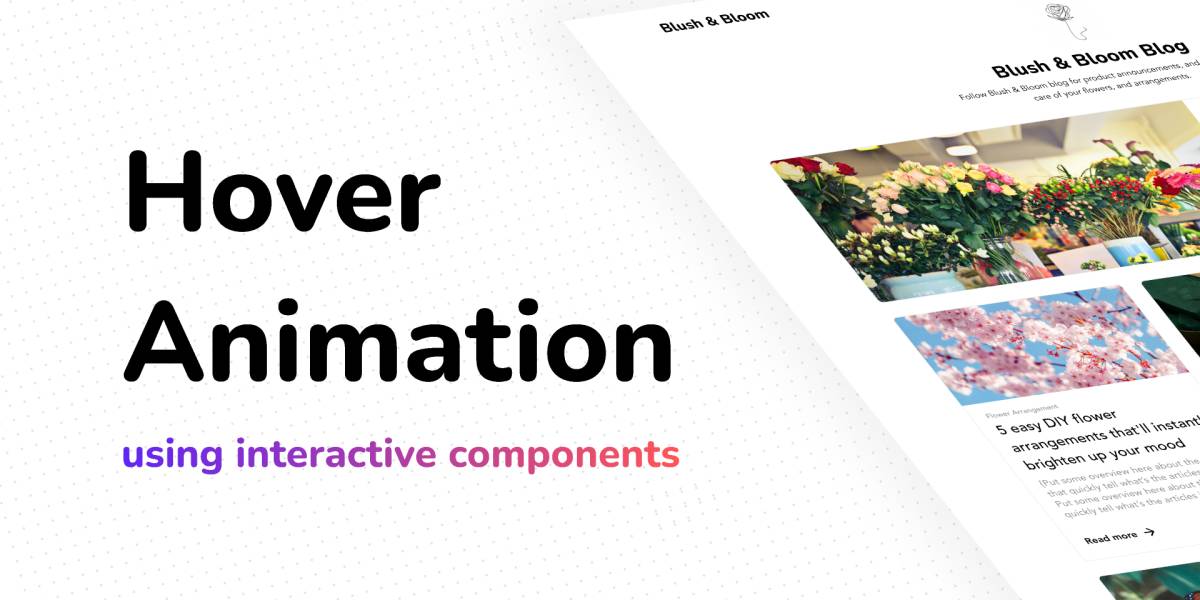 Figma Hover Animations using interactive components