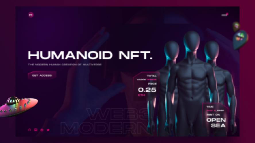 Figma Humanoid NFT - NFT Landing Page Exploration