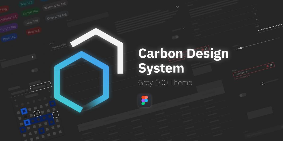 Figma IBM Carbon Design System (Gray 100 theme)