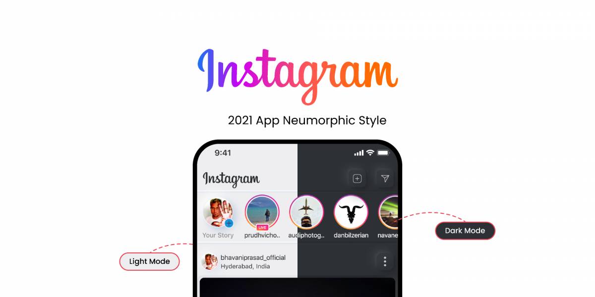 Figma Instagram UI Kit Neumorphic Style