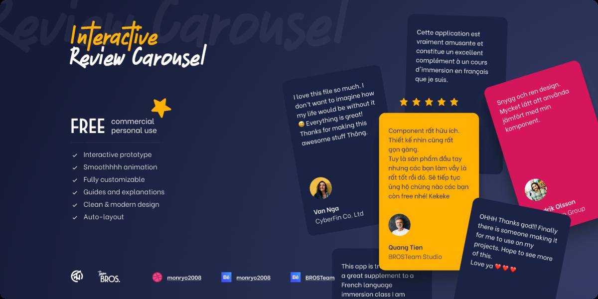 Figma Interactive Review carousel template