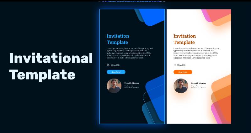 Figma Invitation Template Light and Dark theme