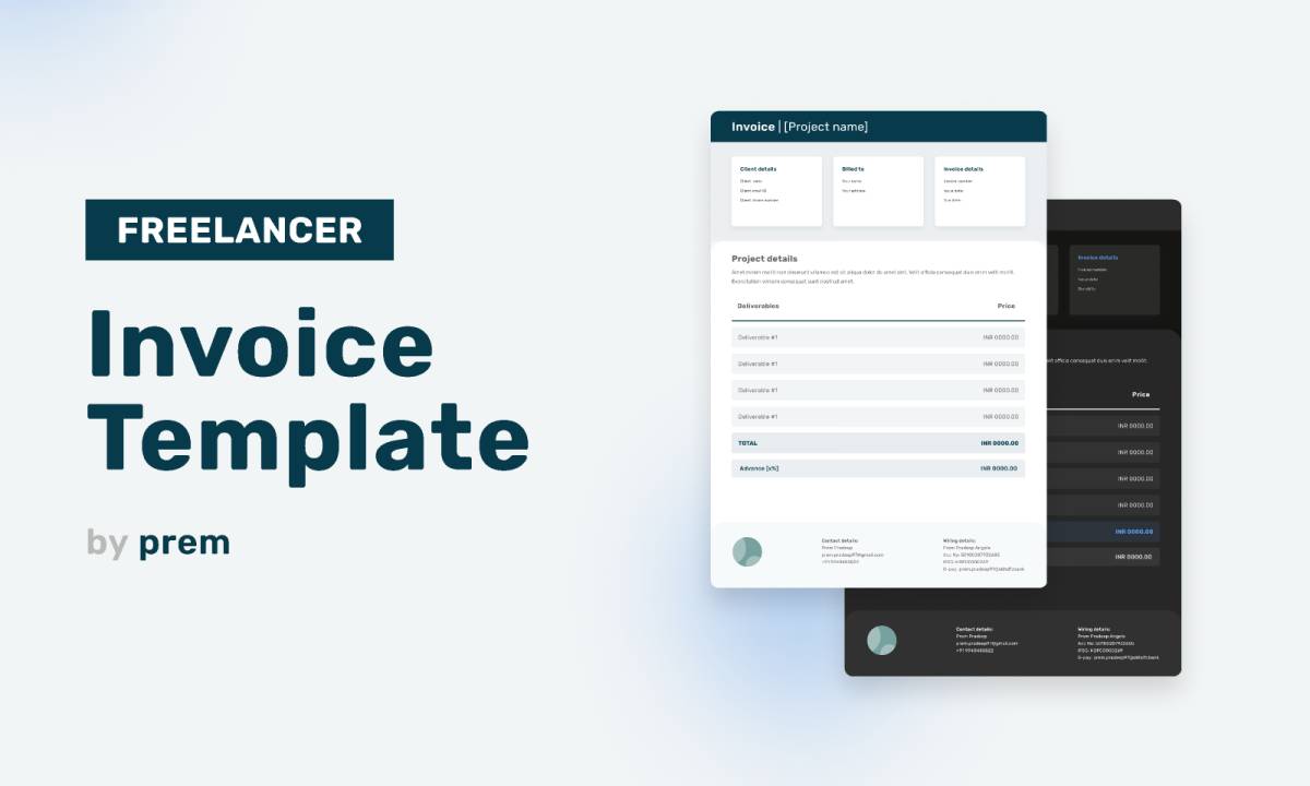 Figma Invoice Template for Freelancers