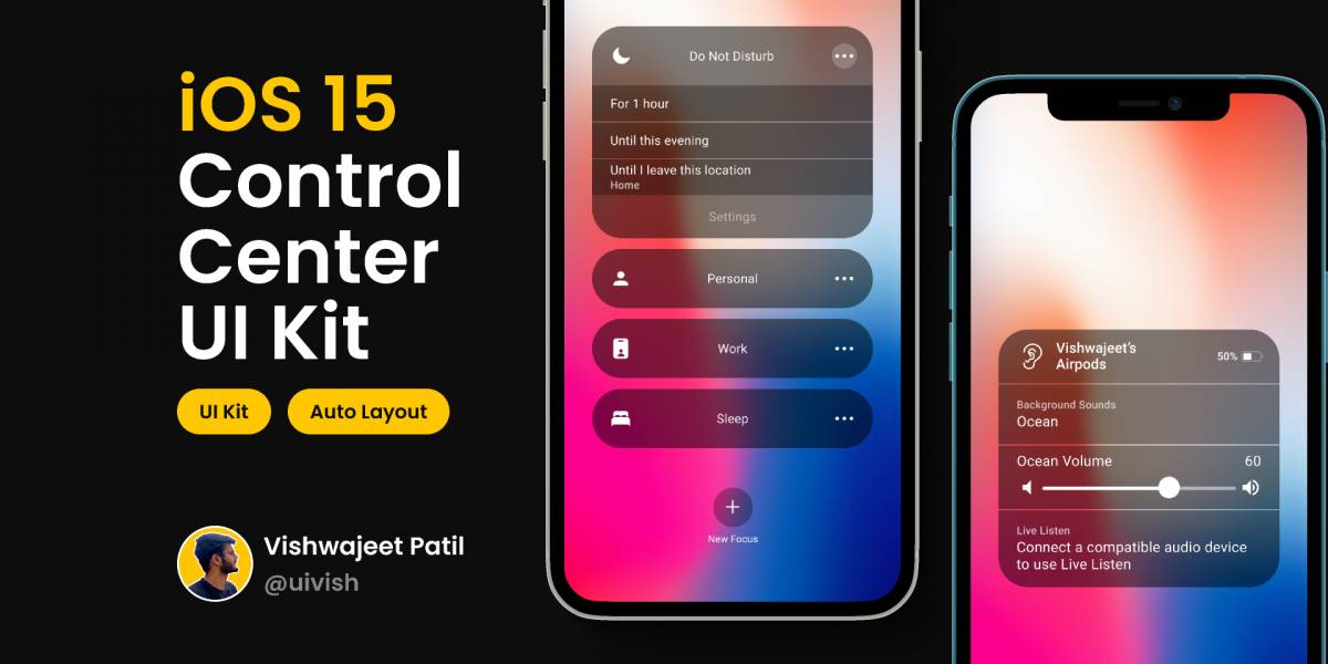 Figma Ios 15 - Control Panel UI KIT