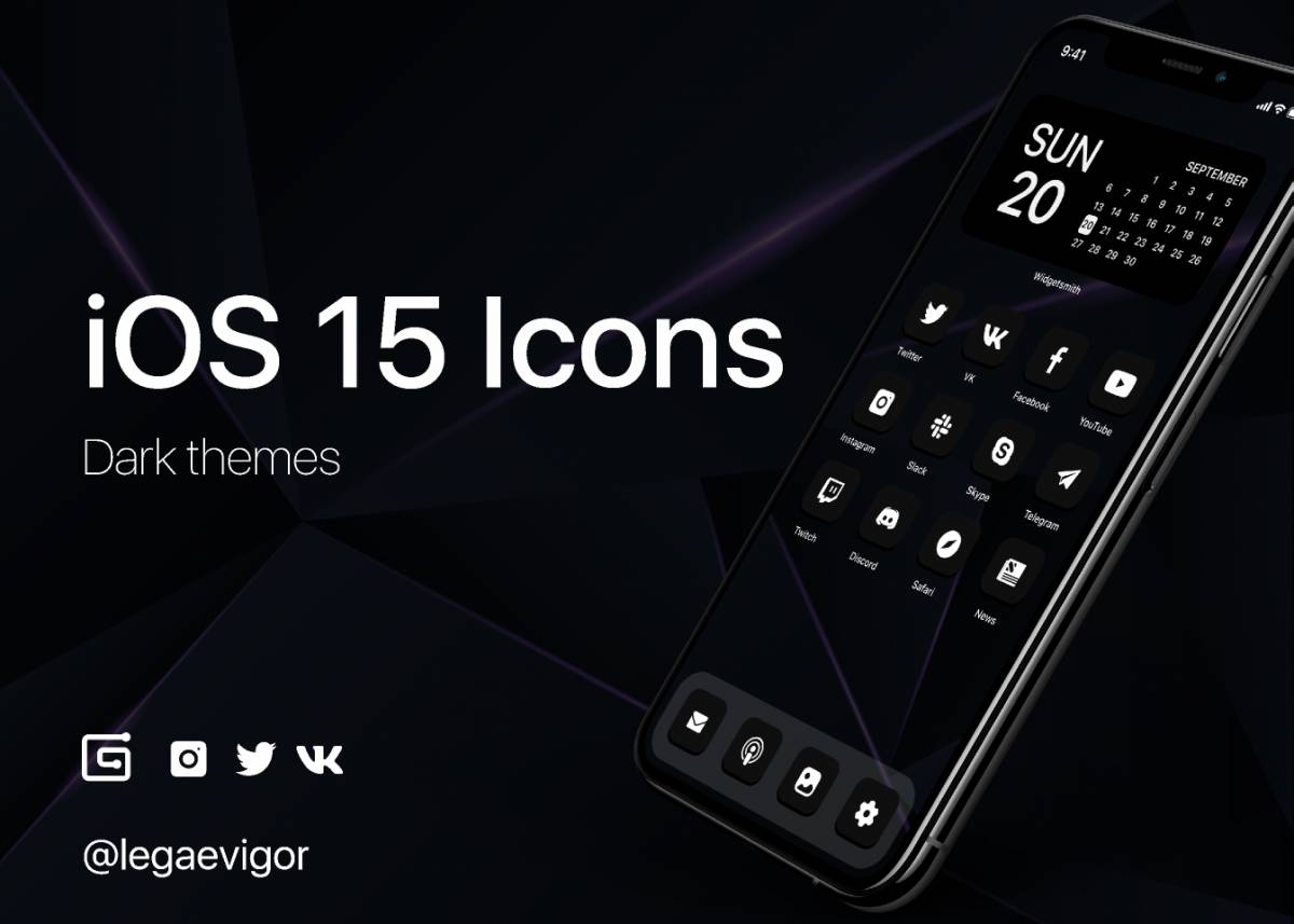 Figma ios 15 icon pack (Dark)