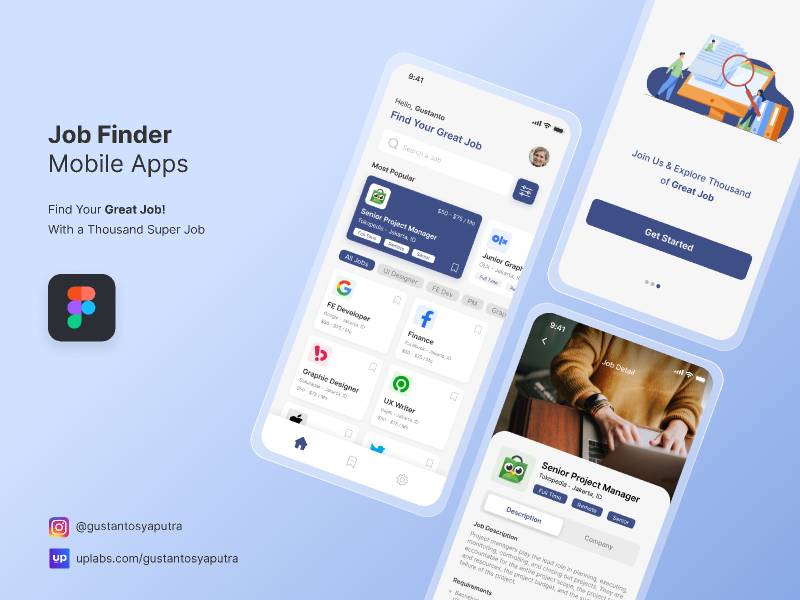 Figma Job Finder Apps UI Kit