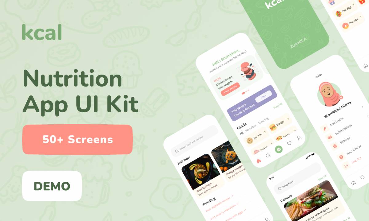 Figma kCal - Nutrition App UI Kit