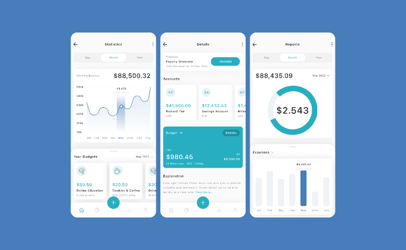 Figma Kits - Cost Management Mobile App Free Download