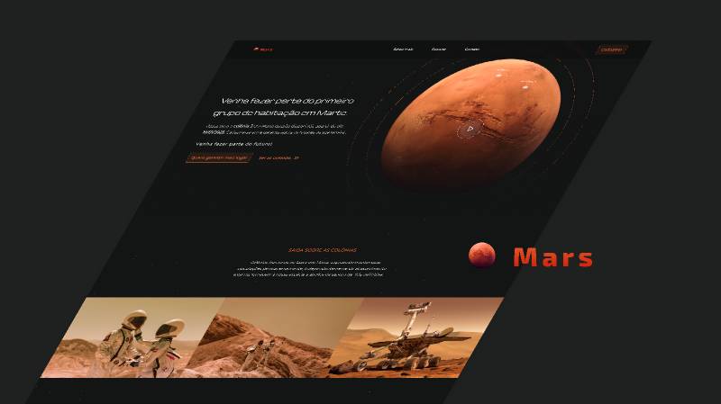 Figma Landing page colonization of mars