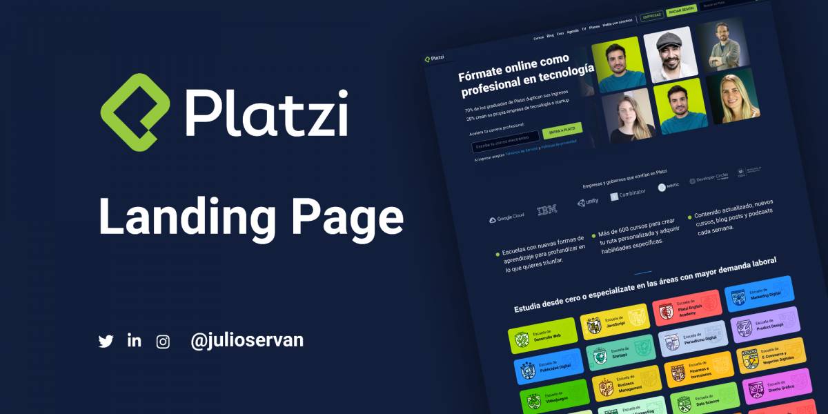 Figma Landing Page de Platzi Free Download