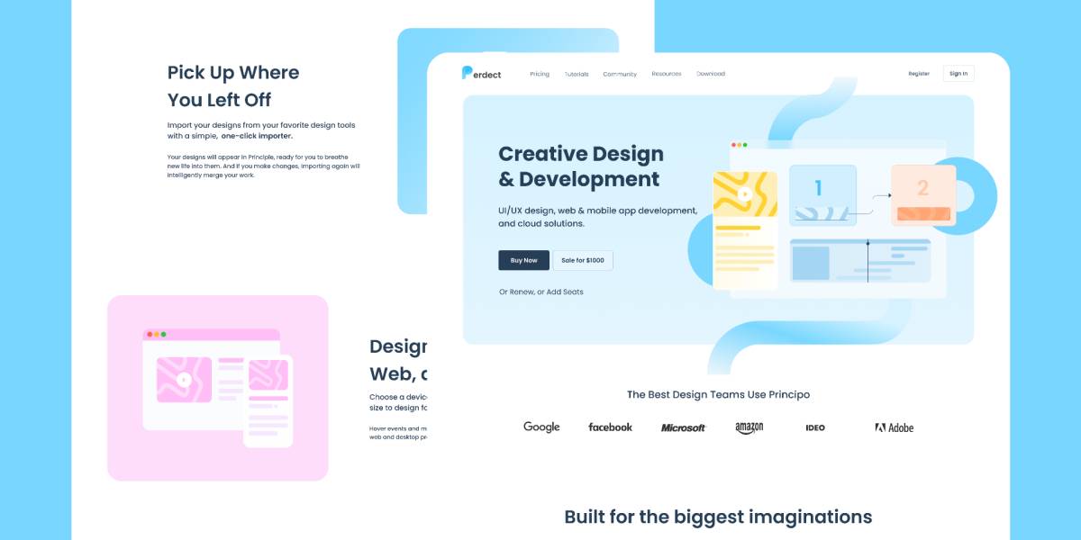 Figma Landing Page Interaction and illustration Design