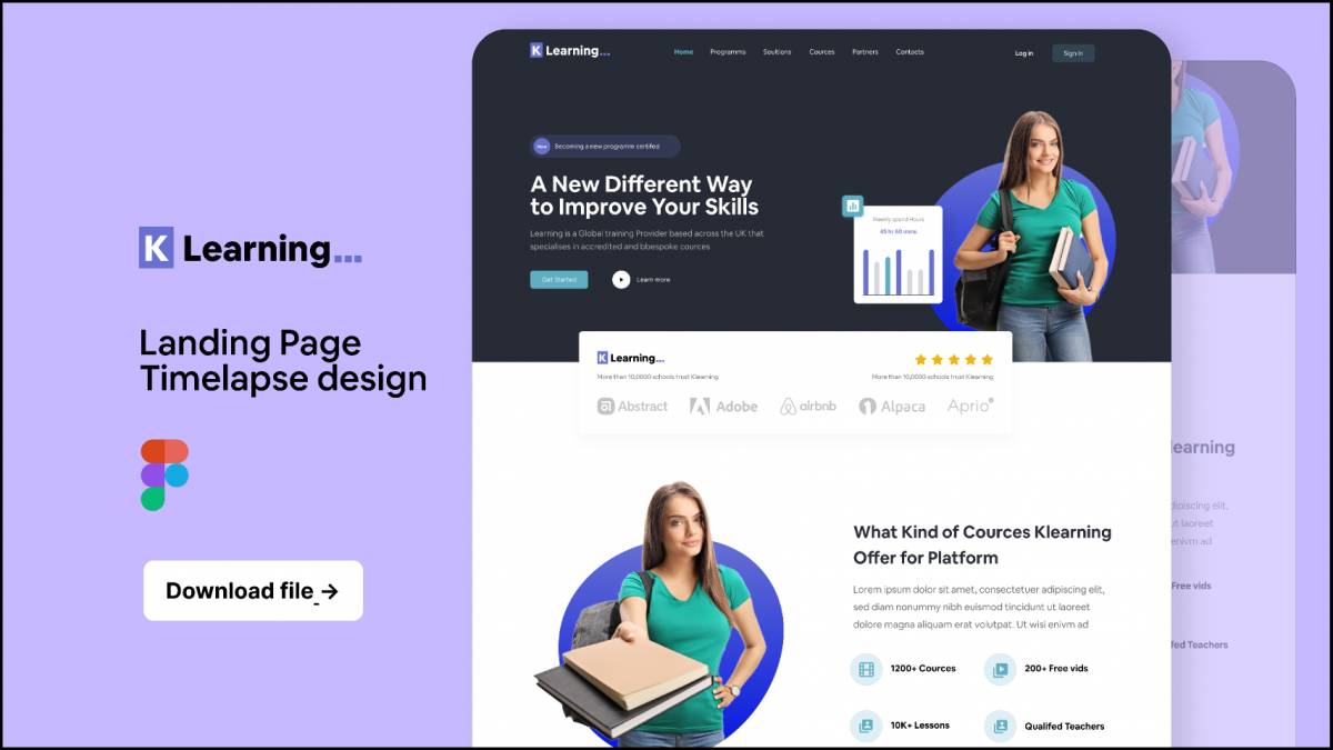 Figma Landing Page Klearning Sample Template