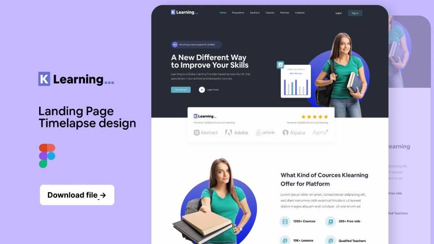 Figma Landing Page Klearning Sample Template