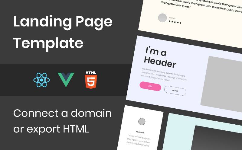 Figma Landing Page Template - Export HTML/CSS