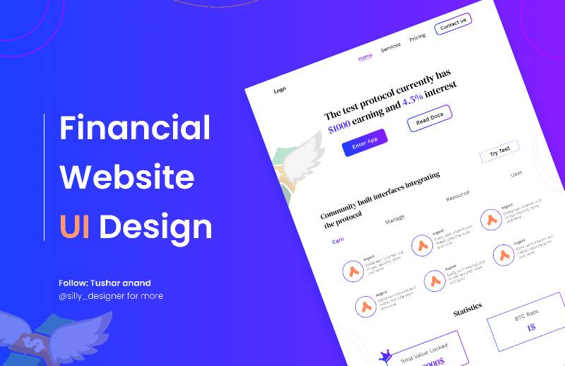 Figma Landing Page UI : Financial Website