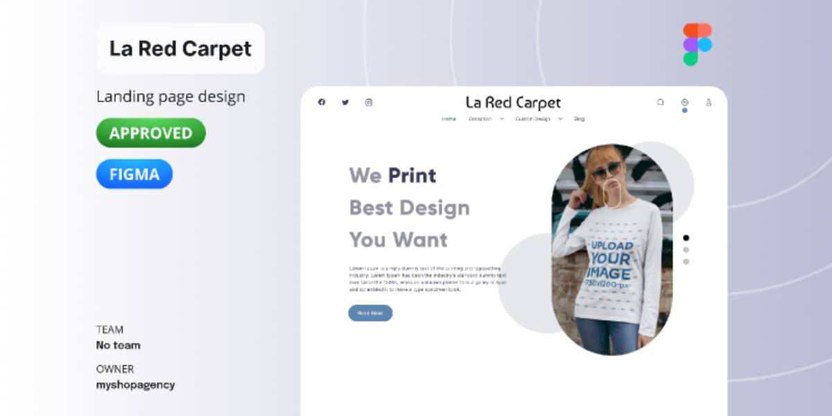 Figma Lared carpet Printing Landing Page Template