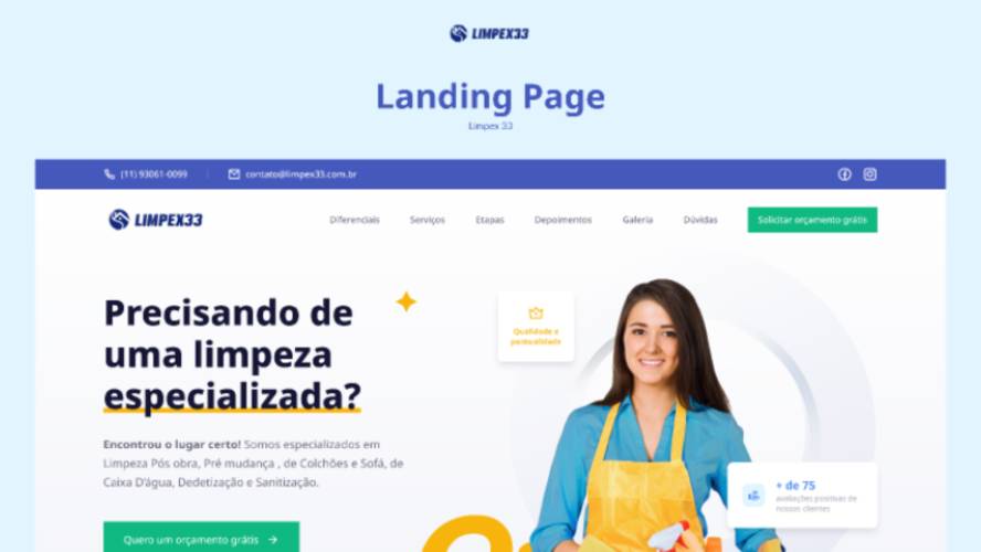 Figma Limpex33 Precisando de uma limpeza landing page