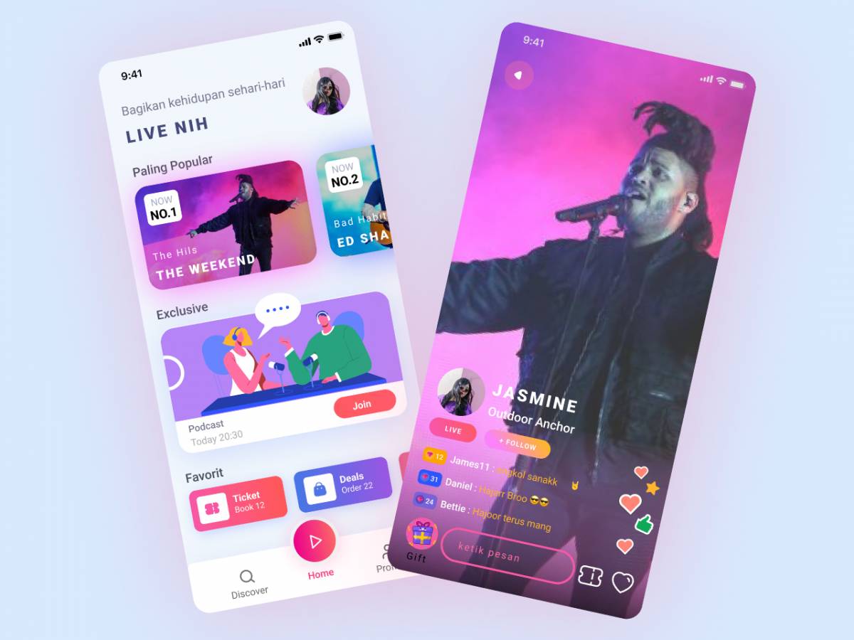 Figma Live Virtual MOBILE UI