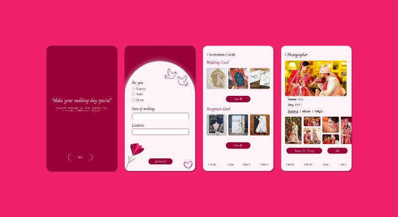 Figma Low-Fi Wedding Service Mobile App