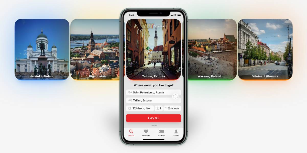 Figma LuxExpress App for booking bus tickets