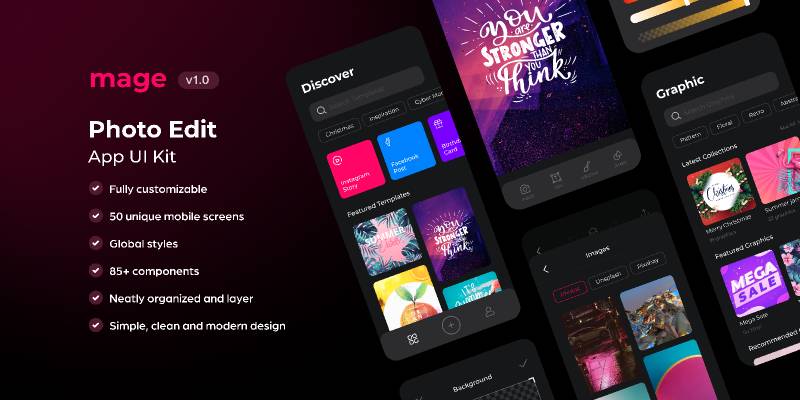 Figma Mage Photo Edit App UI Kit