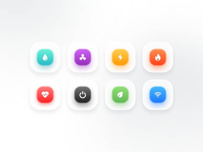 Figma Main Action Buttons Colorful 3D