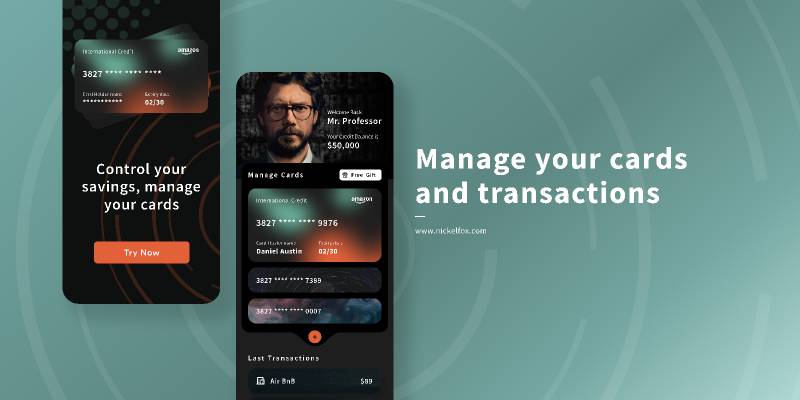Figma Manage cards and transactions