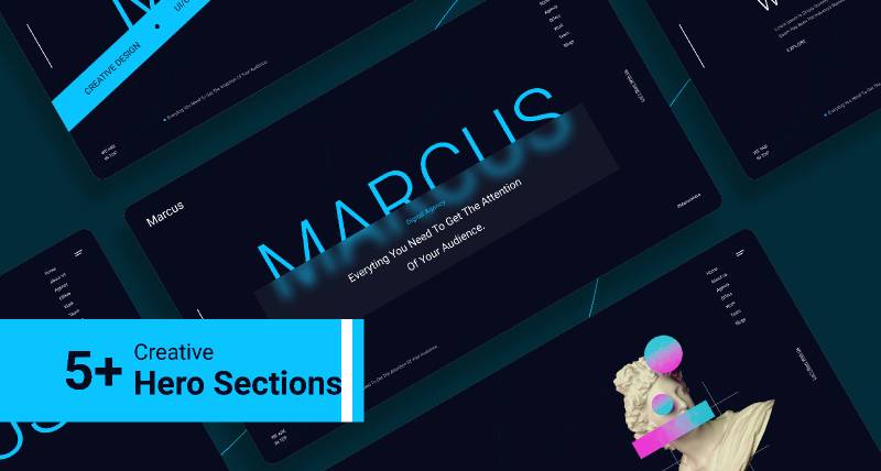 Figma Marcus Creative Agency Hero Sections