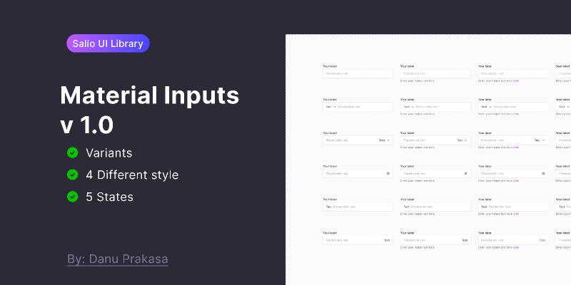 Figma Material Inputs v 1.0 Salio UI