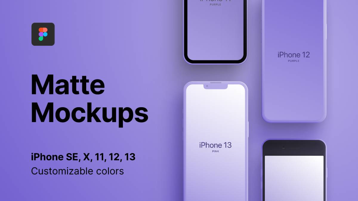 Figma Matte iPhone Mockups