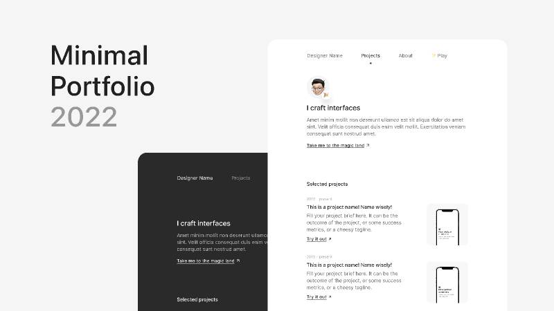 Figma Minimal Portfolio 2022