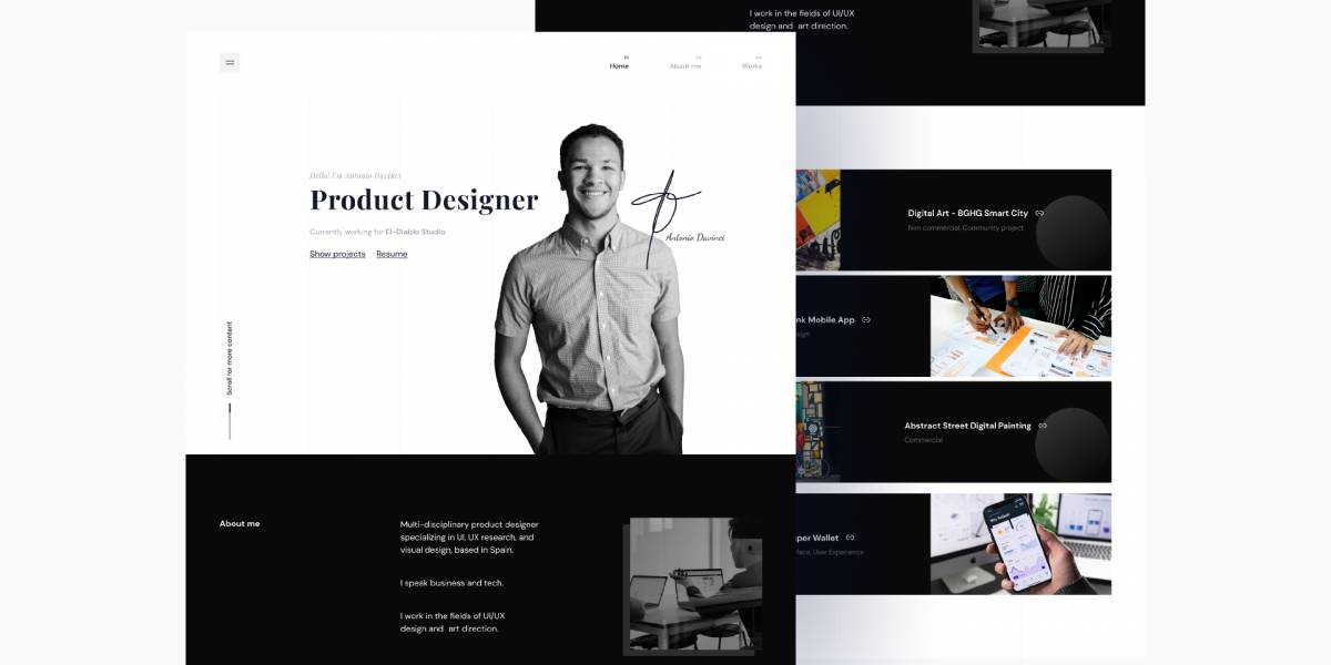 Figma Minimal Portfolio for Product Designer Free Download