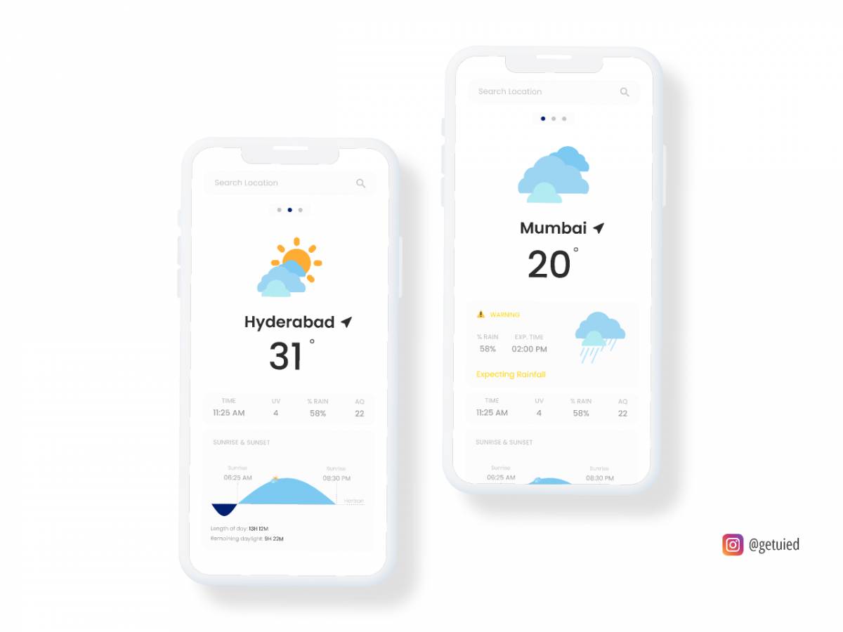 Figma Minimal Weather App Free Download