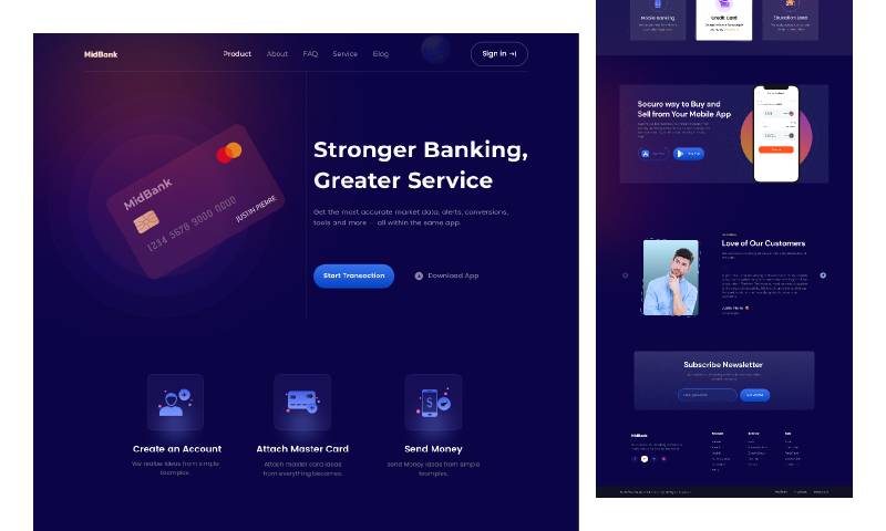 Figma Mobile Banking Website Landing Page Template