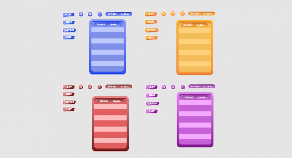 Figma Mobile game UI Buttons