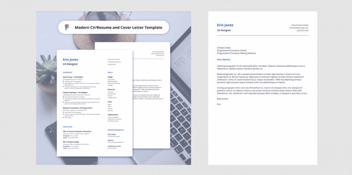 Figma Modern CV Template Resume and Cover Letter