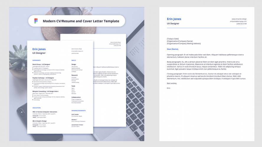Figma Modern CV Template Resume and Cover Letter