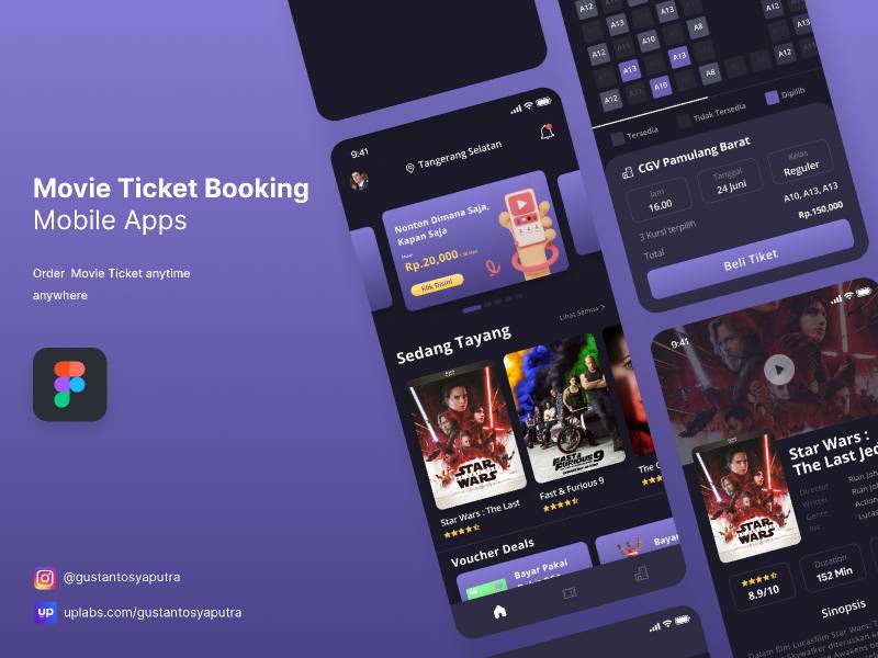 Figma Movie Ticket Booking Apps