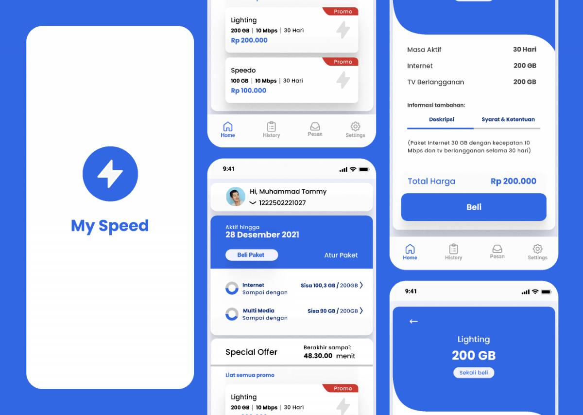 Figma MySpeed Mobile App Template